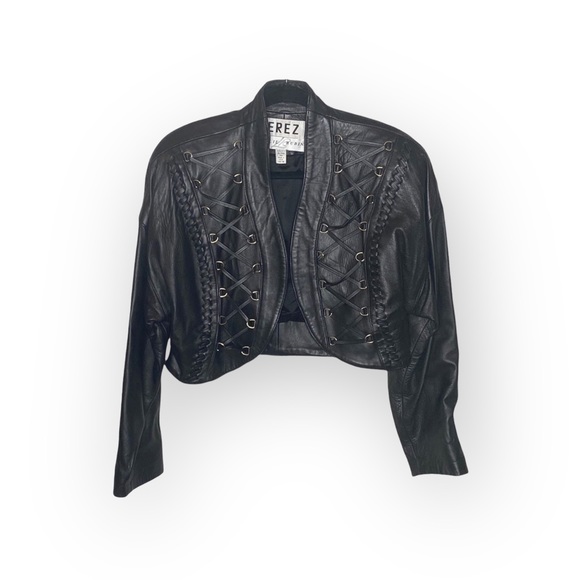 Vintage 90s: Erez x Lillie Rubin ☻︎ Whip Stitch Leather Jacket ☻︎ Gold Hardware - Picture 13 of 16